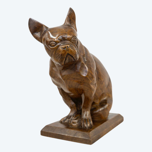 Sculpture - The Bulldog , Louis Henri Nicot (1878-1944) - Wood