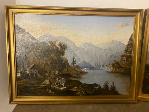 Landscape Swiss school 19th century