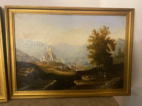 Landscape Swiss school 19th century