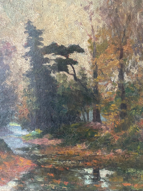 Forest landscape signed early 20th century