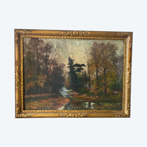 Forest landscape signed early 20th century