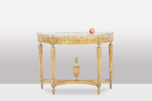 Console in gilded wood and Aleppo breccia marble. Circa 1780. LS55691657J