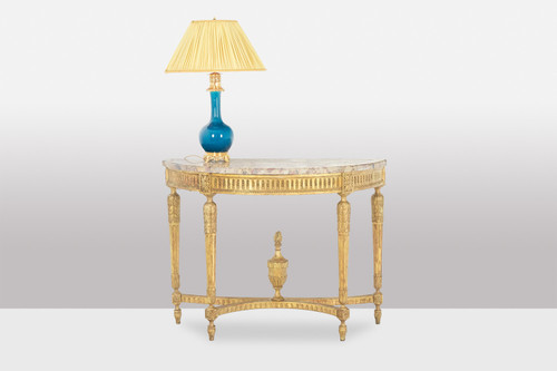 Console in gilded wood and Aleppo breccia marble. Circa 1780. LS55691657J