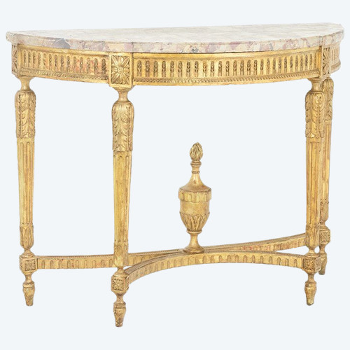 Console in gilded wood and Aleppo breccia marble. Circa 1780. LS55691657J