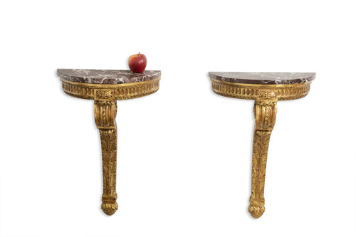 Pair of Louis XVI style consoles from the Napoleon III period. Circa 1880. LS5671908C