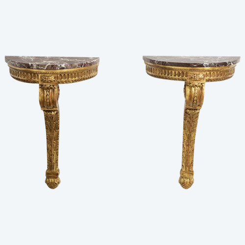 Pair of Louis XVI style consoles from the Napoleon III period. Circa 1880. LS5671908C