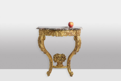 Louis XV period carved and gilded wooden console. Circa 1880. LS5871738A