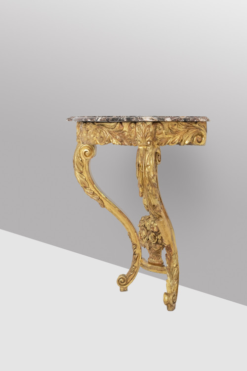 Louis XV period carved and gilded wooden console. Circa 1880. LS5871738A