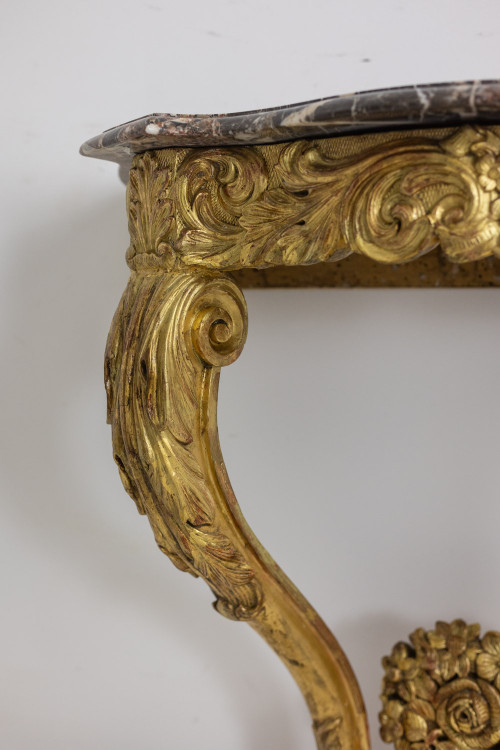 Louis XV period carved and gilded wooden console. Circa 1880. LS5871738A