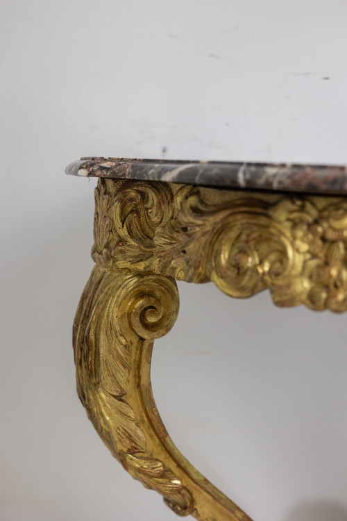 Louis XV period carved and gilded wooden console. Circa 1880. LS5871738A