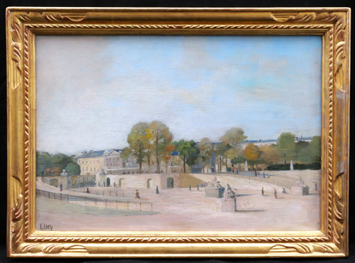 French School Circa 1930, Lively View Of The Tuileries Garden At The Fer à Cheval