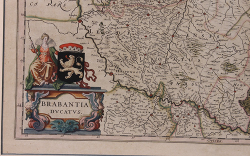 Antique Map Of Brabantia Ducantus By Bleau Circa 1640