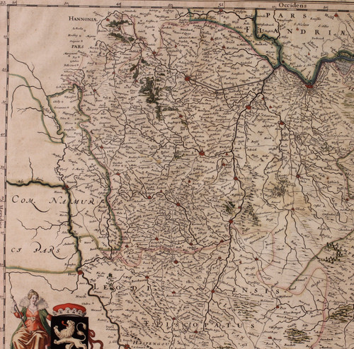 Antique Map Of Brabantia Ducantus By Bleau Circa 1640