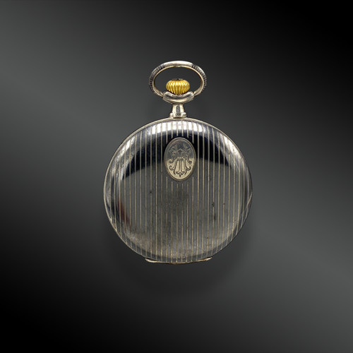 Pocket watch in niello silver, LIP Common type 20th century