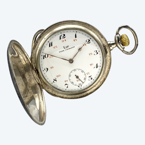 Pocket watch in niello silver, LIP Common type 20th century