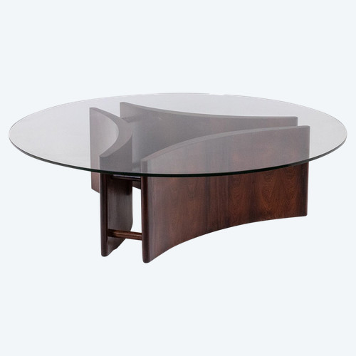 Rosewood coffee table, concave shape. 1970s. LS59121106A