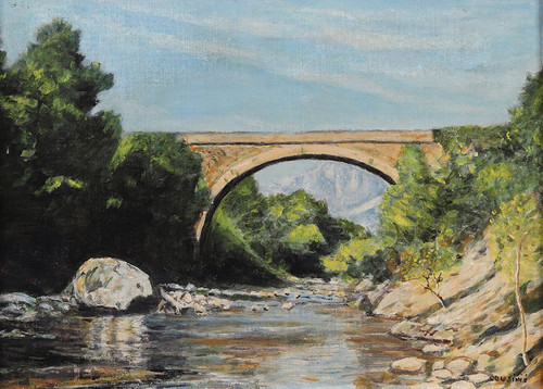 Corsica, presso il Pont de Corte, firmato M. Cousinié, Scuola francese