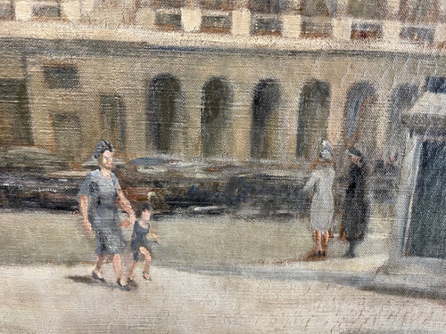 Gemälde „Ansicht von Paris – Place De La Concorde“ um 1940, Öl auf Leinwand