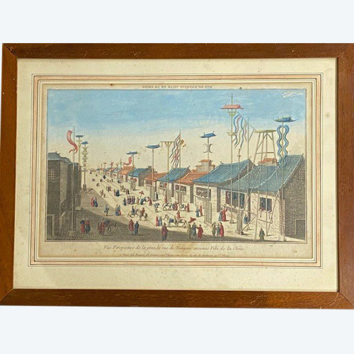 Optical View - 18th century - Perspective view of the main street of Nanquin, ancient city of China