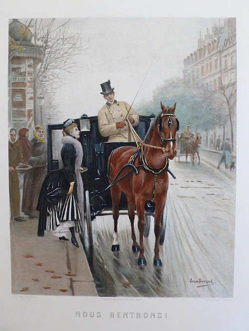 Paris Photogravure After Jean Béraud Dated 1891 Old Print 19th C