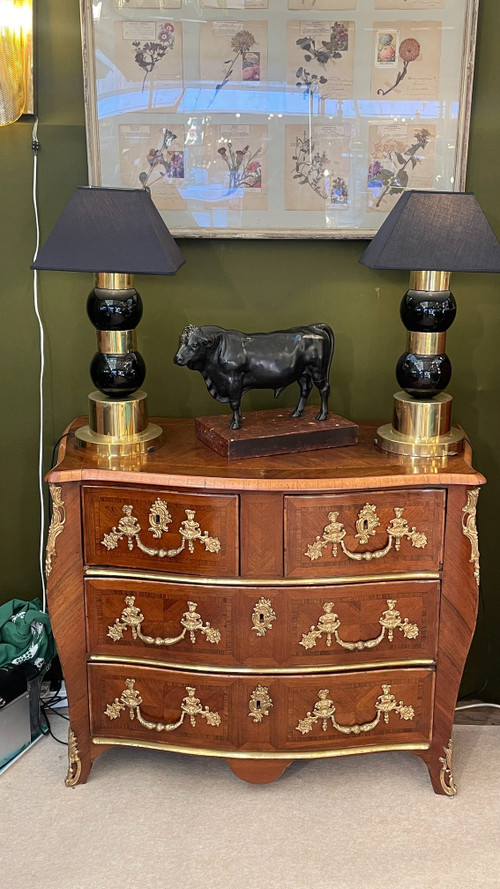 Louis XV Chest-of-Drawers with Pinched Sides, 18th Century