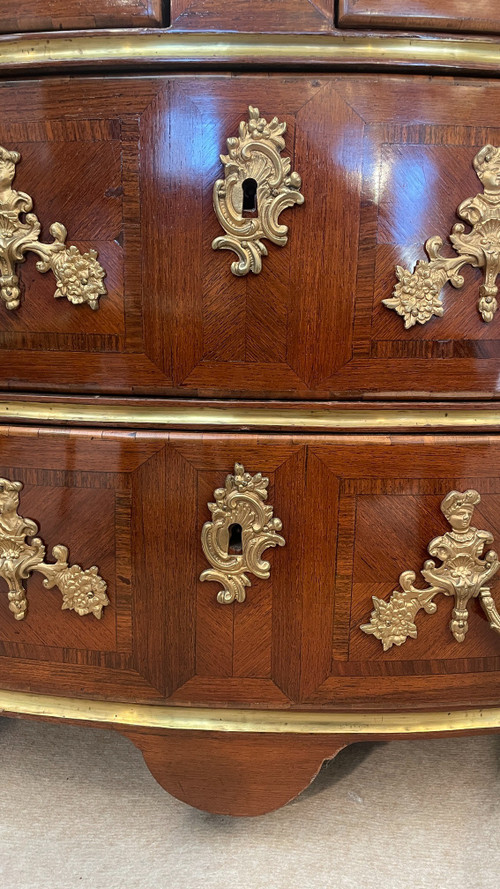 Louis XV Chest-of-Drawers with Pinched Sides, 18th Century