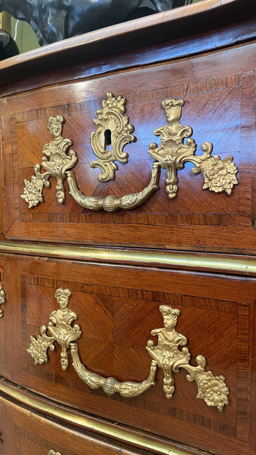 Louis XV Chest-of-Drawers with Pinched Sides, 18th Century