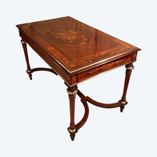 Napoleon III Period Marquetry Center Table, Circa 1870