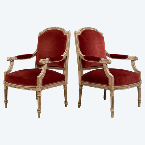 Pair of Louis XVI Style Armchairs Circa 1900