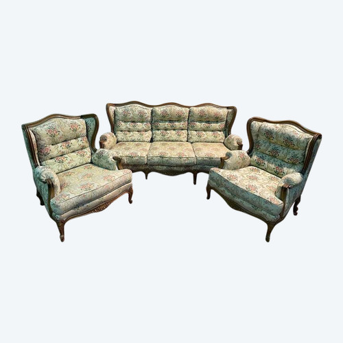 Louis XV style living room sofa and pair of armchairs