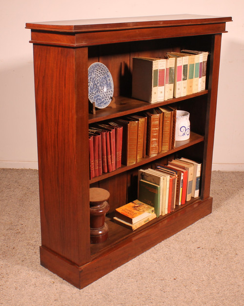 19th Century Walnut Open Bookcase - England