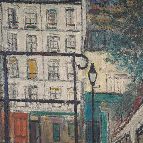 Serge Belloni (1925-2005) dit Le peintre de Paris Les escaliers de Montmartre huile sur toile