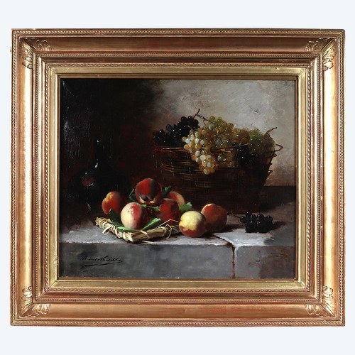 Brunel de NEUVILLE, 88 cm, Nature morte aux fruits, Ecole Française