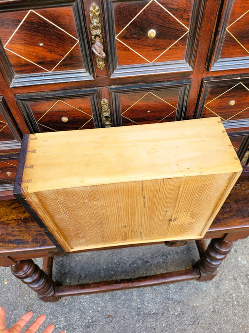 Rosewood Cabinet with Drawers, 17th Century Period