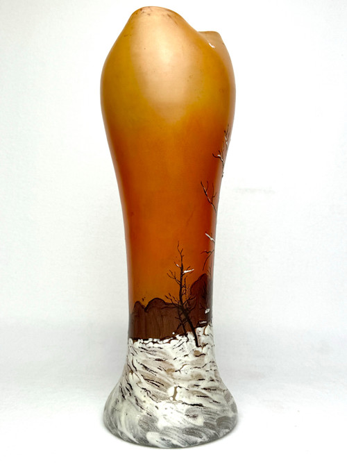 Legras vase snowy landscape decor