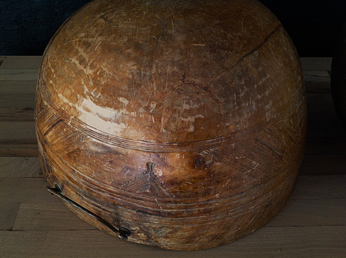 Set of two large wooden dishes or gourds, Niger.