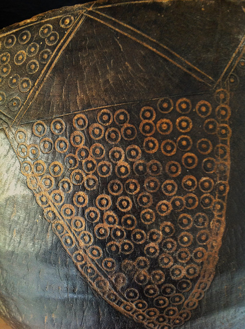 Set of two large wooden dishes or gourds, Niger.