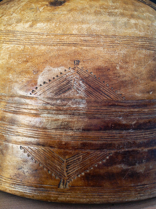 Set of two large wooden dishes or gourds, Niger.