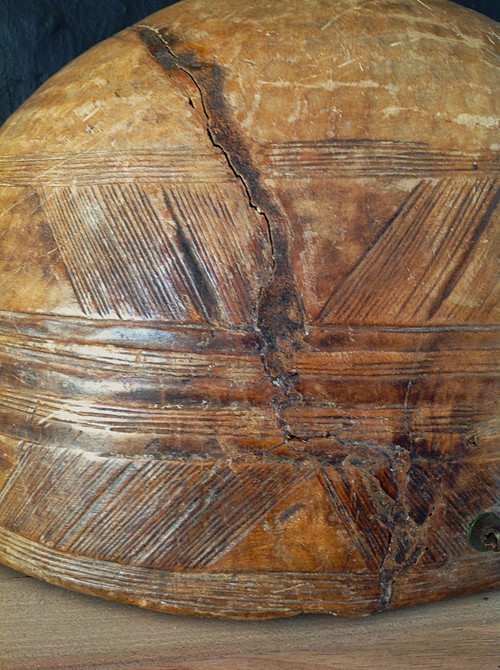 Set of two large wooden dishes or gourds, Niger.