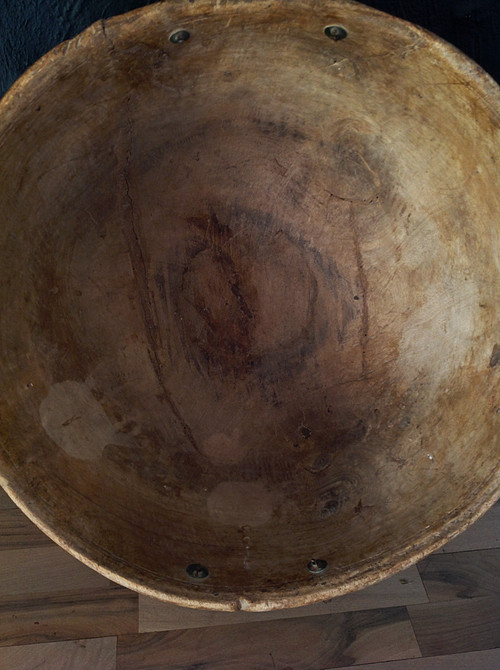 Set of two large wooden dishes or gourds, Niger.