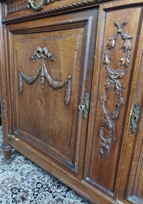 Louis XVI two-body buffet stamped in walnut