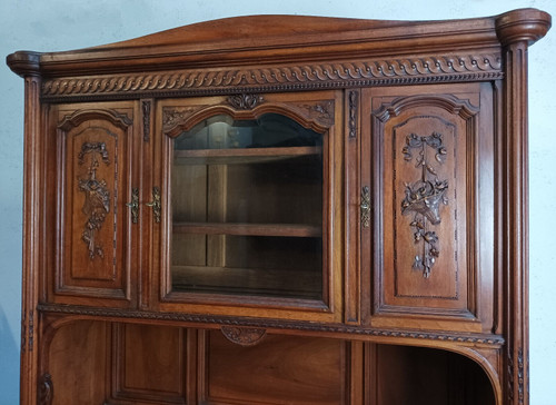 Louis XVI two-body buffet stamped in walnut