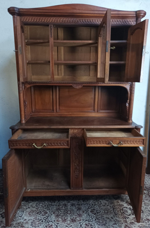 Louis XVI two-body buffet stamped in walnut