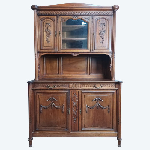 Louis XVI two-body buffet stamped in walnut