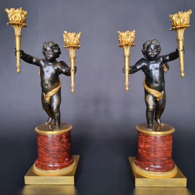 Pair of Empire period candelabra, attributed to André-Antoine Ravrio.