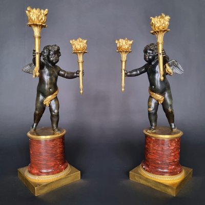 Pair of Empire period candelabra, attributed to André-Antoine Ravrio.