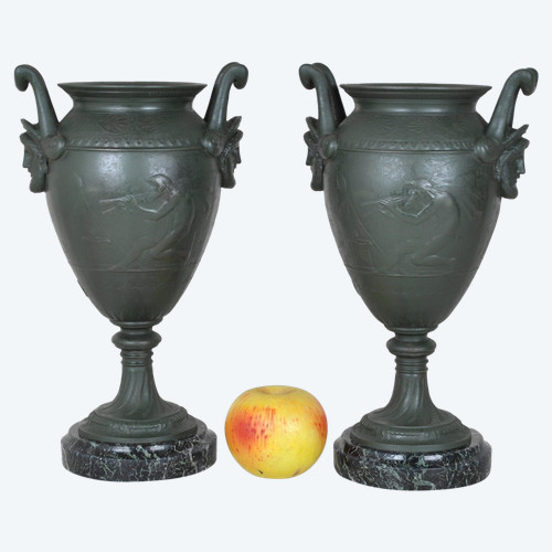 Pair of Crater Vases, Grand Tour, 19th Century