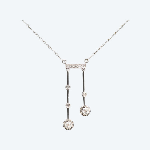 Diamond Negligee Necklace, Platinum.