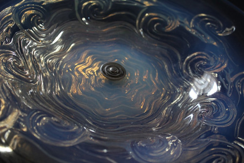 Opalescent glass bowl on foot circa 1930 in the style of Sabino and Lalique