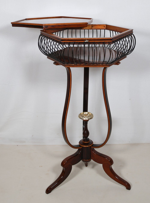 Charles X period rosewood and lemonwood knitting machine